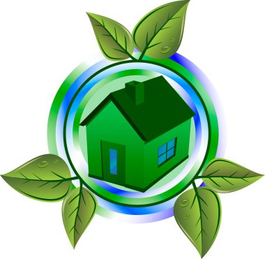 Green eco house clipart