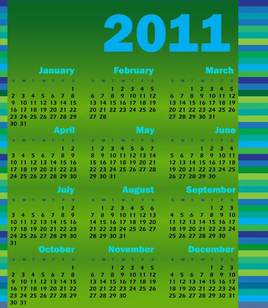 Календар на 2011 рік — стоковий вектор