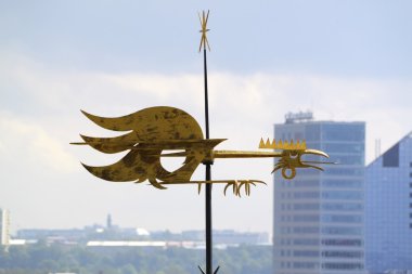 Old golden weathercock clipart