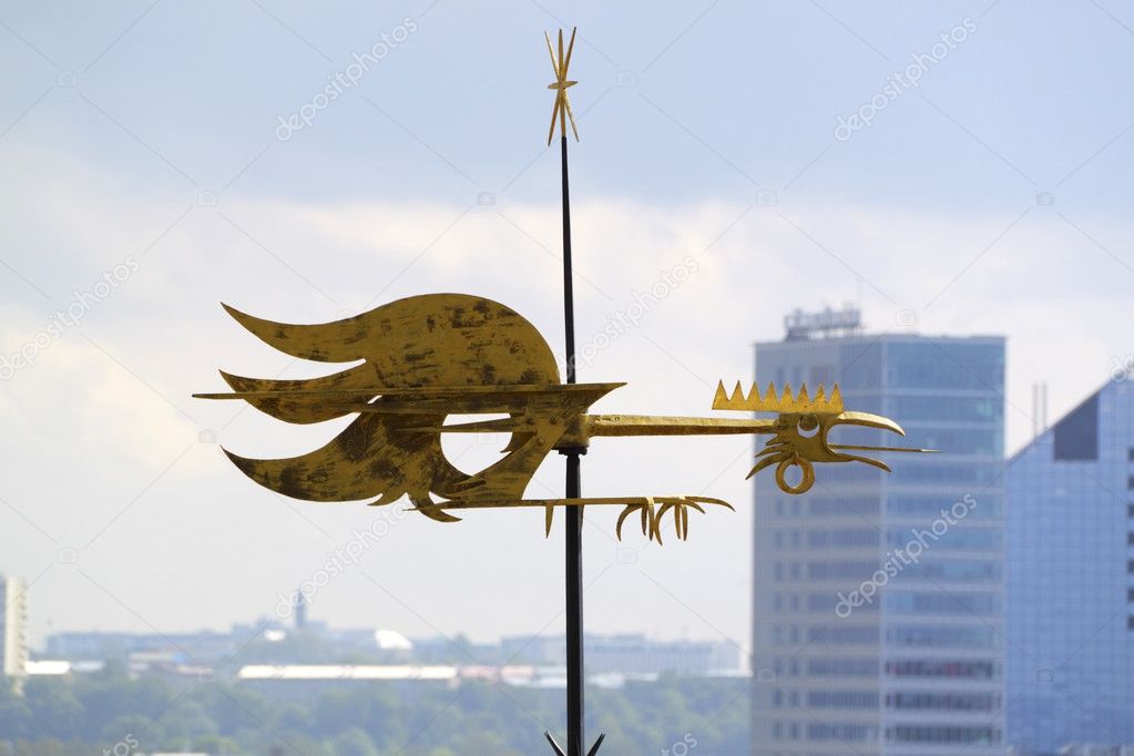 Old golden weathercock