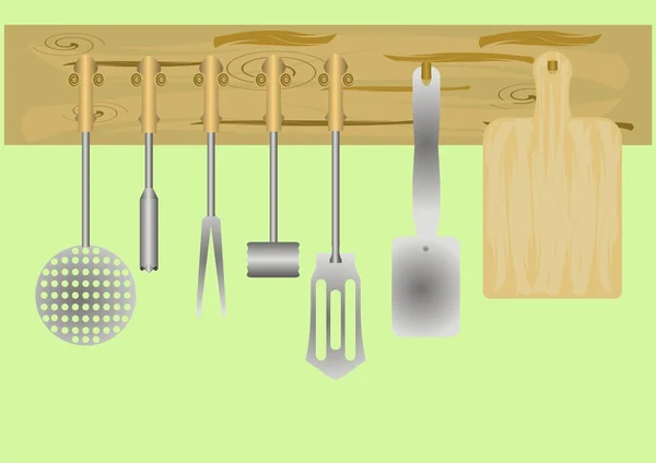 Kitchen utensils. — Stock Vector