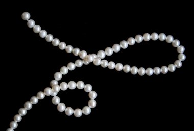 White pearls on the black velvet clipart