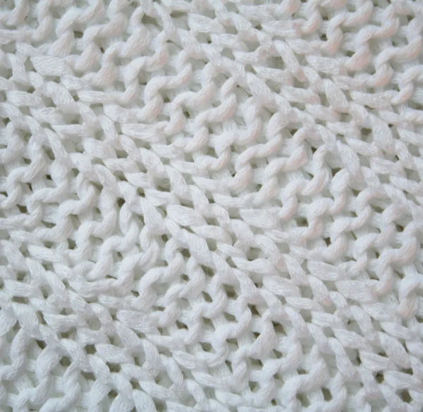 White knitted textured background — Stock Photo, Image