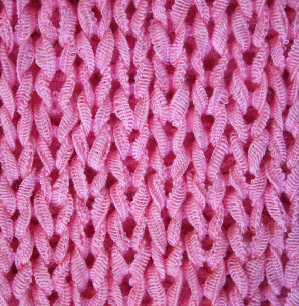 Pink knitted textured background — Stock Photo, Image