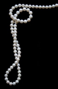 White pearls on the black velvet clipart