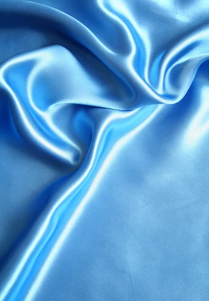 Glat elegant blå silke - Stock-foto