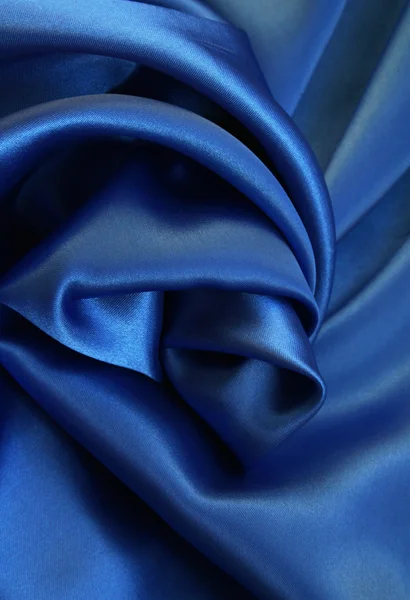 Glatte elegante blaue Seide — Stockfoto