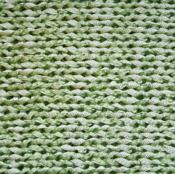Green knitted textured background — Stock Photo, Image
