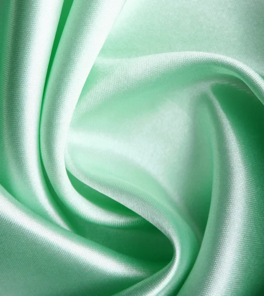 Hladké elegantní zelené hedvábí — Stock fotografie