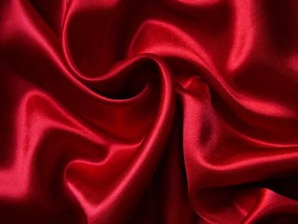 Gładki elegancki czerwony jedwab — Zdjęcie stockowe