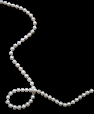 White pearls on the black velvet clipart