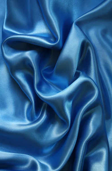 Glatte elegante blaue Seide — Stockfoto