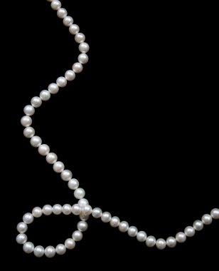 White pearls on the black velvet clipart