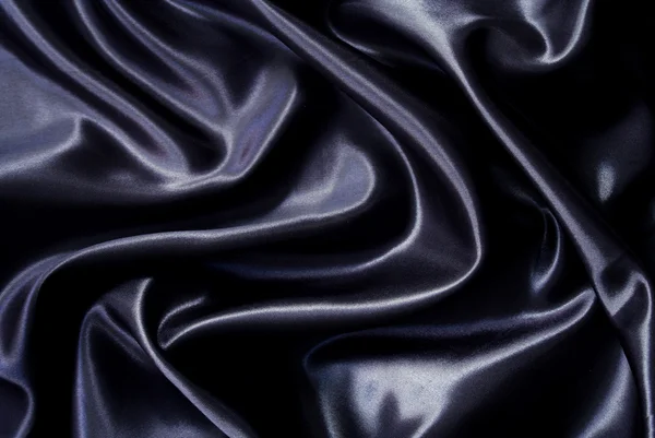 Hladké elegantní černé hedvábí — Stock fotografie
