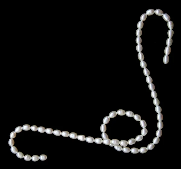 黑色天鹅绒白色珍珠 — 图库照片