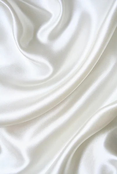 Sima, elegáns fehér selyem háttérként — Stock Fotó