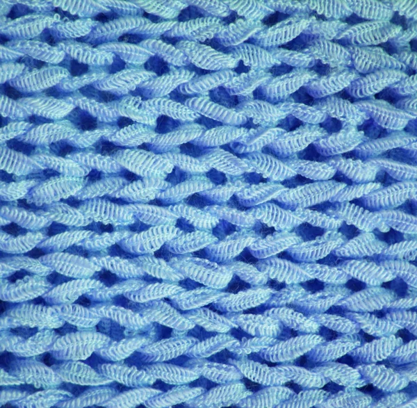 Blue knitted textured background — Stock Photo, Image