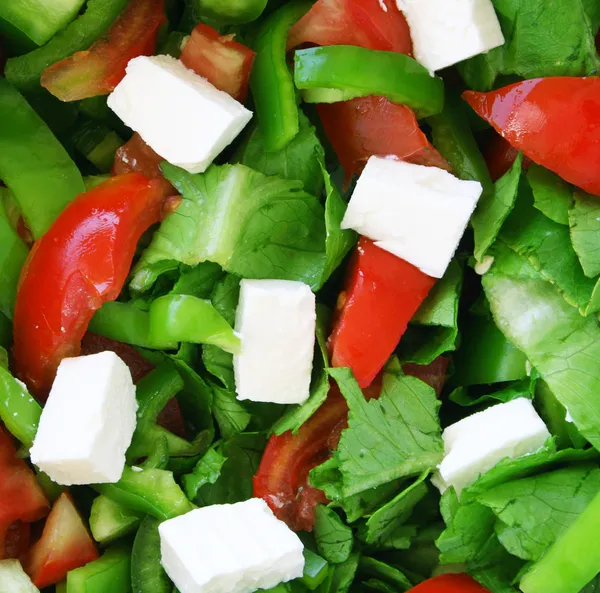 Healthy vegetarian greek salad — Stock Photo, Image