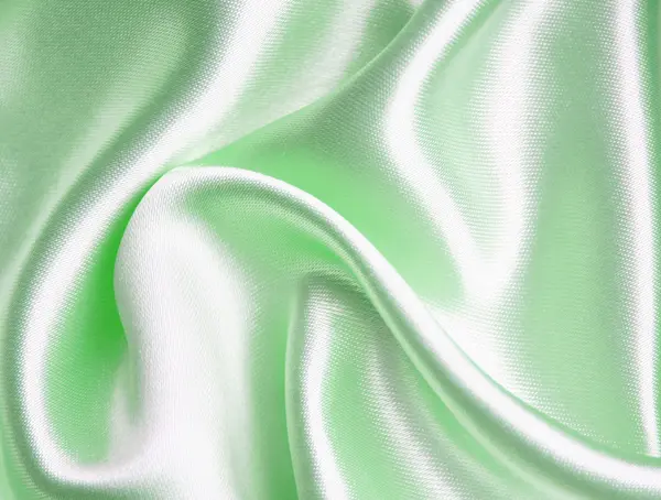 滑らかなエレガントな緑色の絹 — ストック写真