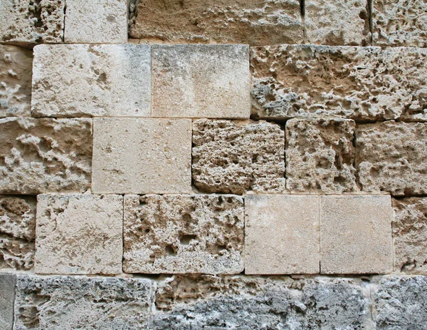Grecia. Isla Rhodos. Abstracto viejo muro de piedra — Foto de Stock