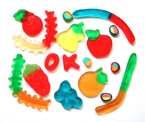 Renkli farklı jelly şeker — Stok fotoğraf