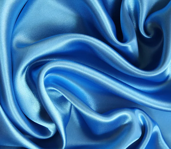 光滑优雅蓝色丝绸 — 图库照片