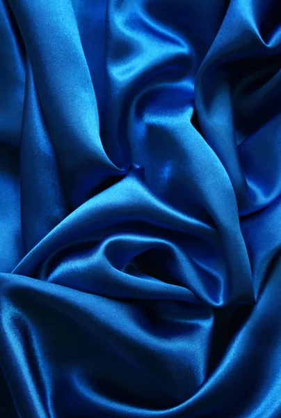 Slät elegant mörk blå siden — Stockfoto