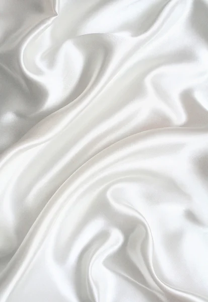 Gładki elegancki biały jedwab — Zdjęcie stockowe