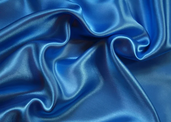Sima, elegáns kék selyem — Stock Fotó