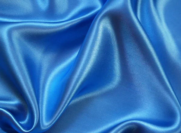 Smooth elegant blue silk — Stock Photo, Image