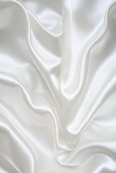 Gładkie elegancki biały jedwab jako tło wesele — Zdjęcie stockowe