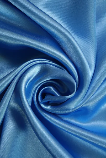 光滑优雅蓝色丝绸 — 图库照片