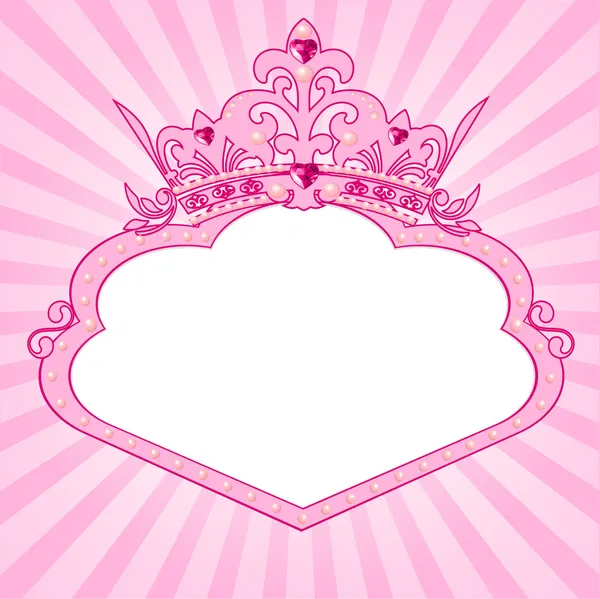 Princesa moldura coroa — Vetor de Stock