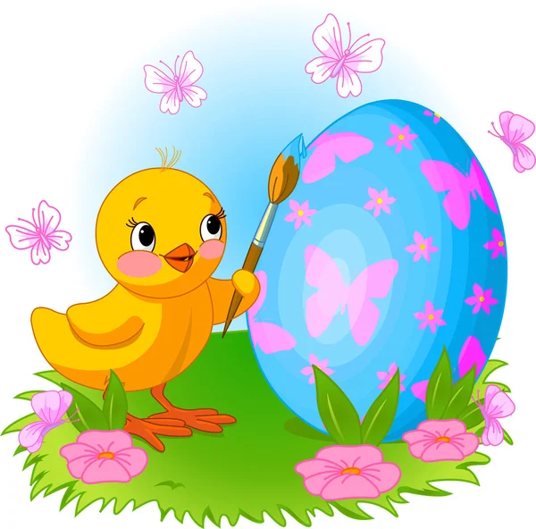 Pintura de frango Easter Egg — Vetor de Stock