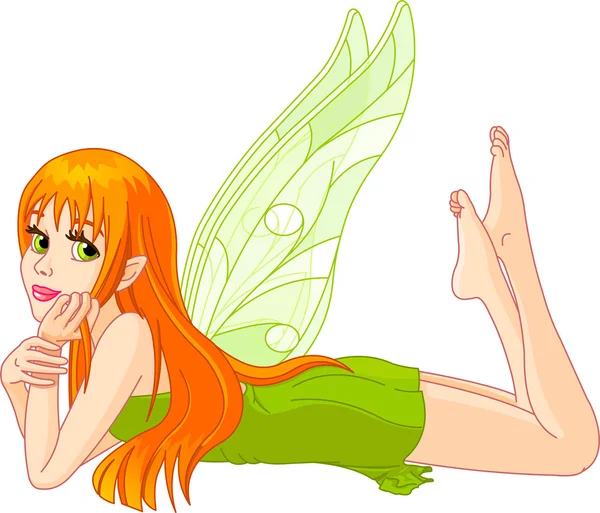 Fairy ligger på en mage — Stock vektor