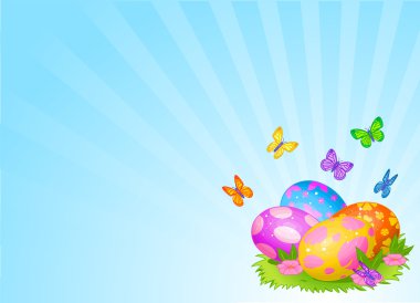 Beautiful Easter eggs background clipart