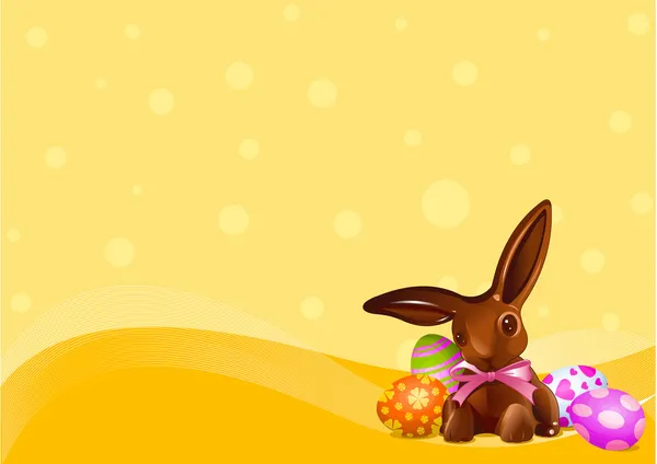 Pasqua cioccolato coniglietto sfondo — Vettoriale Stock