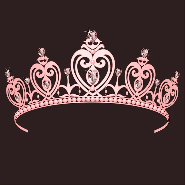 Mooie glanzende ware prinses kroon — Stockvector