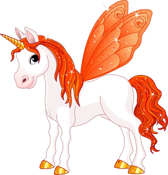 Νεράιδα ουρά πορτοκαλί άλογο — Διανυσματικό Αρχείο