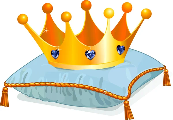 Queen's crown on the pillow — Stock Vector