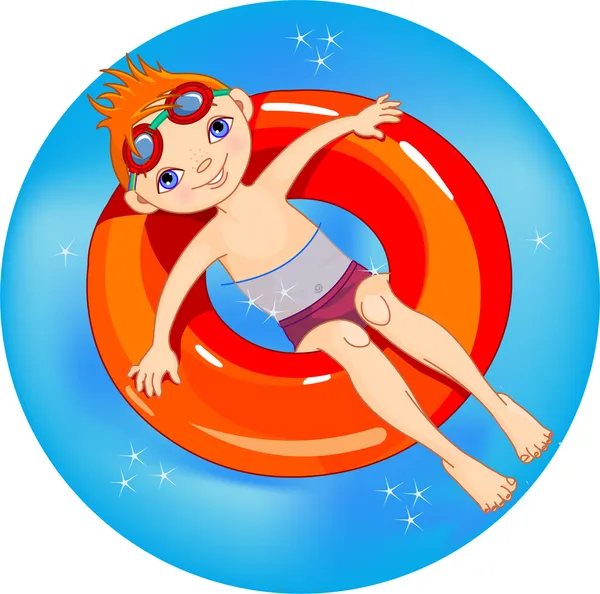 Αγόρι στην πισίνα. — Διανυσματικό Αρχείο