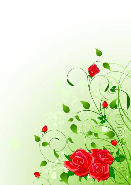 Güller çiçek arka plan — Stok Vektör
