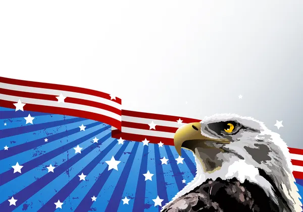 Weißkopfseeadler amerikanische Flagge — Stockvektor