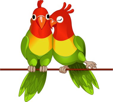 Pair of lovebirds clipart