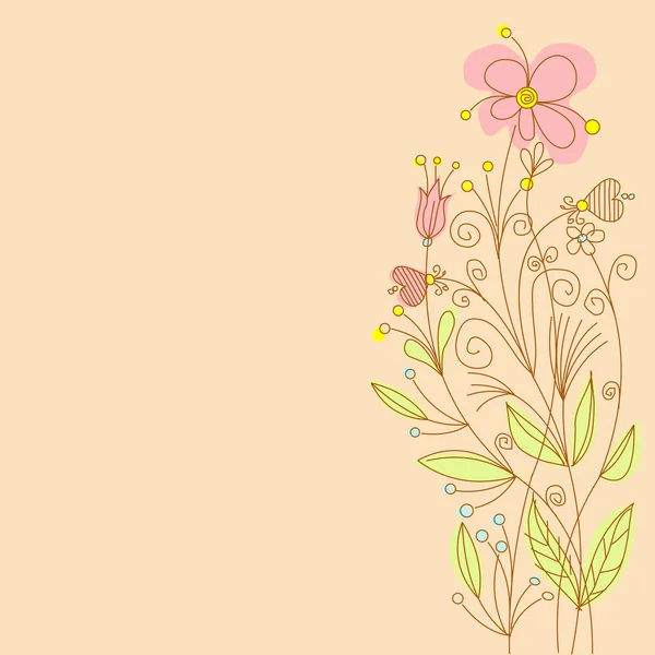 Вітальна листівка квіти — стоковий вектор