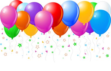 Colorful balloons flying up clipart