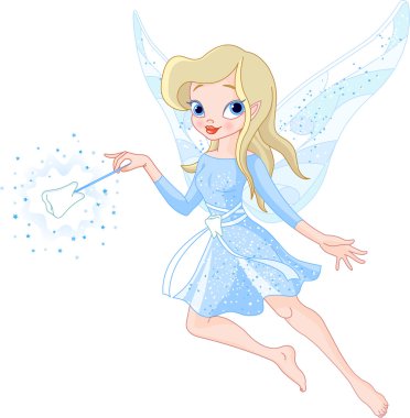 Tooth fairy with magic wand clipart