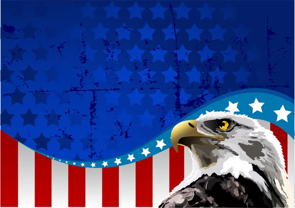 Φαλακρός αετός αμερικανική σημαία — Διανυσματικό Αρχείο