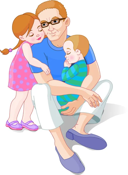 Père et ses enfants — Image vectorielle