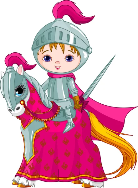 勇敢的骑士对马 — 图库矢量图片